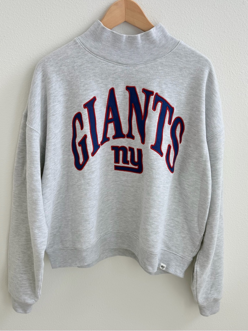 SOLD❤️- NY Giants Mock Neck Sweatshirt Cropped Pullover Women’s Medium